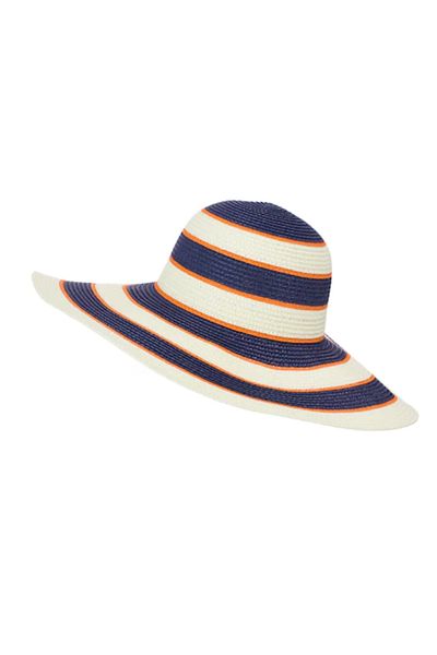 Intisimo Beach hat, Women, Circles, Navy/Orange/Beige