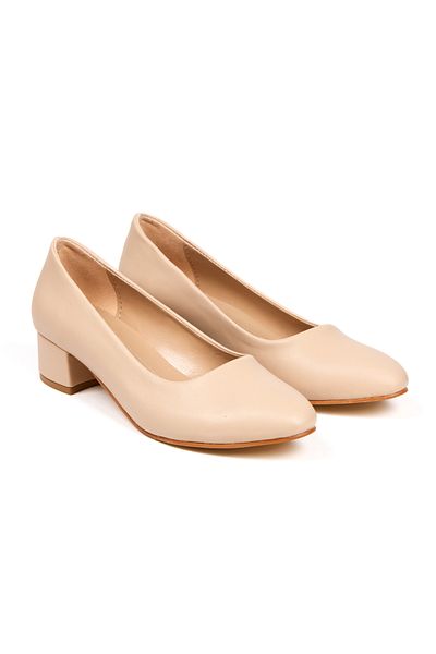 MFT AYAKKABI Women's 3 cm Heeled Short Thick Heeled Shoes