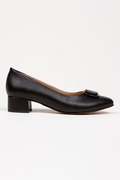 MFT AYAKKABI Women's 3 cm Buckle Short Thick Heeled Shoes