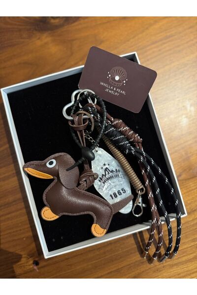 vanilla & pearl jewelry Köpek Detaylı Çanta Charm Seti