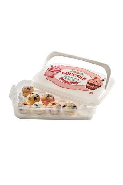 Snips Vintage Dishwasher Safe Rectangular Cupcake Carrier White 7 Liter