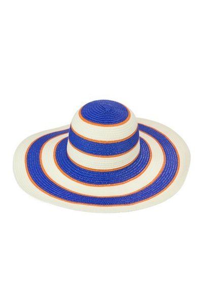 Intisimo Beach hat, Women, Circles, Beige/Blue/Orange