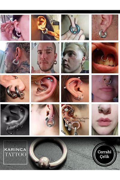 Karınca Piercing Single Ball Ring Thick Piercing Bcr Bead Ring Captive Hoop Tunnel Ear Plug Gauge