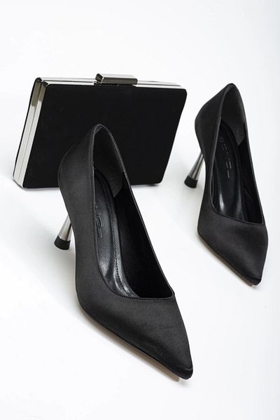 MFT AYAKKABI Women's Special Production İthat Material Stiletto and Bag Set