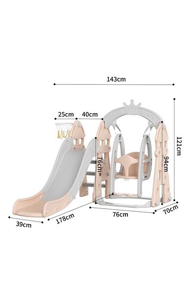 FULLJOY 3*1 Slide with Swing and Basketball FJY-36