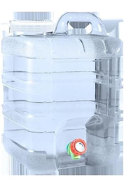 Generic Gallon Large Capacity Clear Plastic Water Tank - Durable PC Material, Spigot Equipped, Ideal for Cam