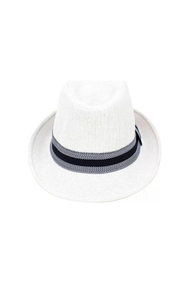 Intisimo Men's Hat, With Band, Straw, White