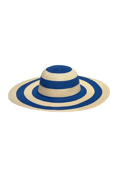 Intisimo Beach Hat, Women, Blue Circles, Beige