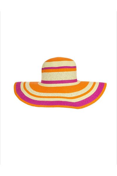 Intisimo Beach hat, Women, Circles, Orange/Pink/Beige