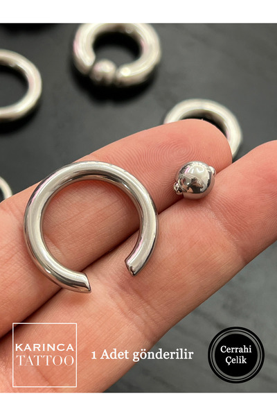 Karınca Piercing Tek Toplu Halka Kalın Piercing BCR Bead Ring Captive Hoop Tünel Ear Plug Gauge