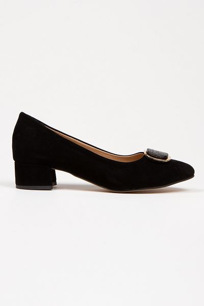MFT AYAKKABI Women's 3 cm Buckle Short Thick Heeled Shoes