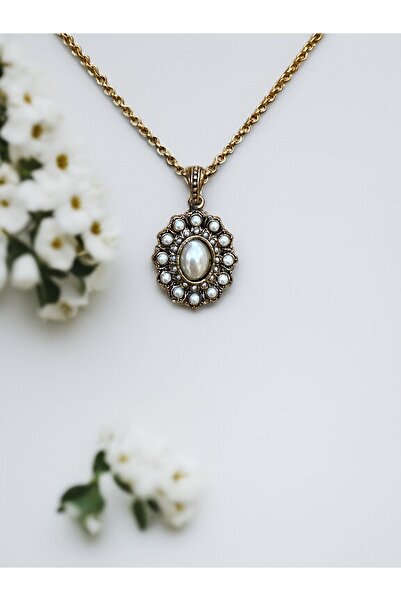 FAYRA ACCESSORIES Oval Taşlı İnci Kolye