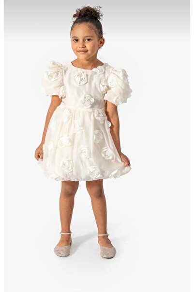 Ahenk Baby Kids Ahenk Kız Bebek Çocuk Doğum Günü Özel gün 3D Gül elbise