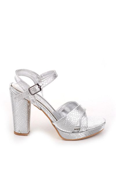 Papuçsepeti Shoe Basket 4751 Women's 10.5 cm Heel Platform Evening Dress Sandals