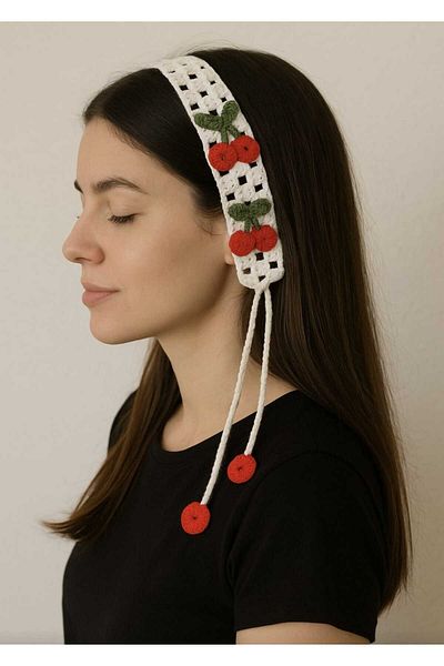 No Name Atelier Design Cherry Cherries Stripe Bandana