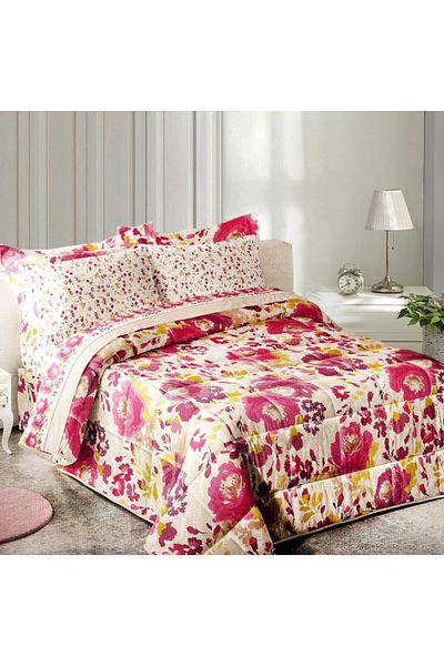 Pierre Cardin Luira Light Beige Multicolor Floral Super King 8 Piece Duvet Set