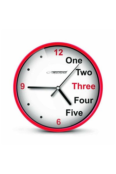 ESPERANZA Esperanza Prague wall clock EHC01R, 200 x 34 mm (Red/White)