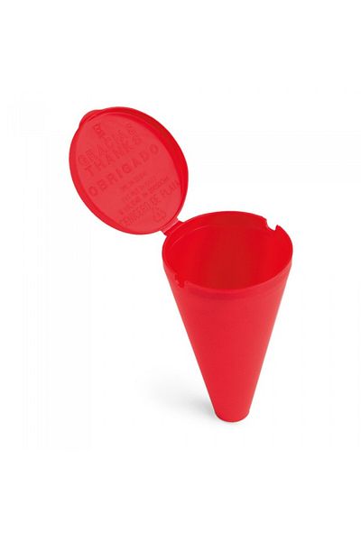dalimag Set of 10 beach ashtrays with lid and particle separation system 67 x 115 mm, red