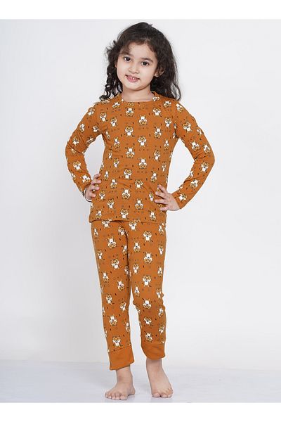 LAUREN SMITH Girl's Pajama Set Long Sleeve Top with pants 2 Piece Printed Sleepwear