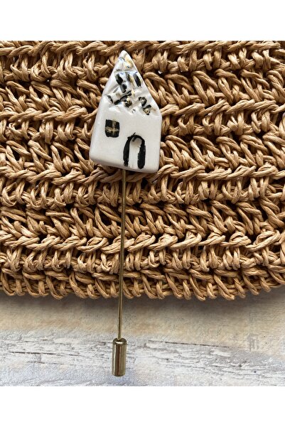 LAVİNİA Özel Tasarım Ev Figürlü Seramik Broş