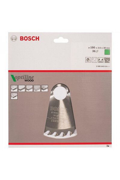 Bosch Panza de ferastrau circular Bosch Optiline Wood, 190 x 30 mm, 36 dinti