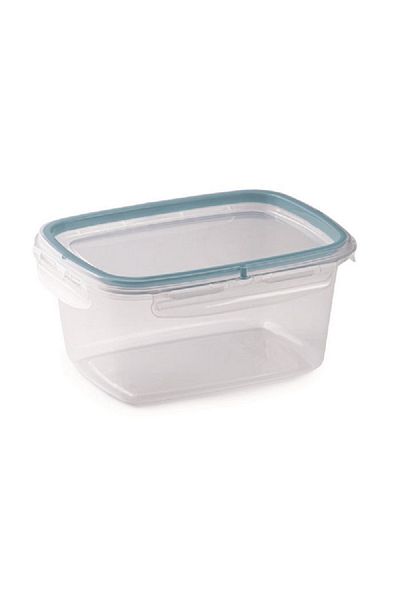 Snips 3-Piece Plastic Rectangular Food Container Set Clear and Blue 1.2 Liter