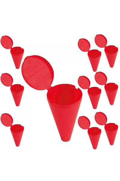 dalimag Set of 10 beach ashtrays with lid and particle separation system 67 x 115 mm, red