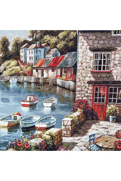 Niva Landscape Series-33 Woven Tapestry Fabric - Como Lake