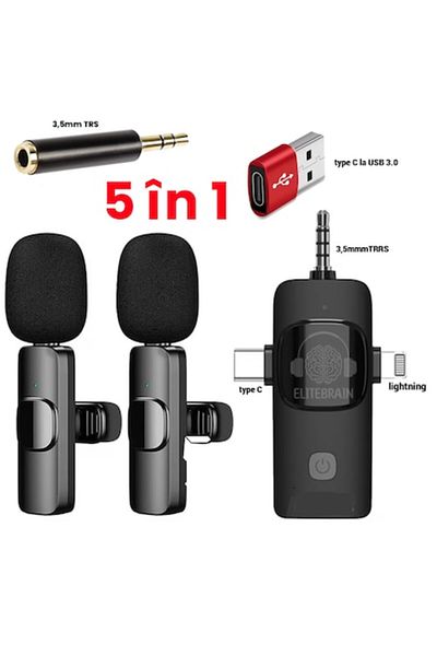 Elite Brain Set 2 professional lavalier microphones 5 in 1, Elite Brain®, Total Compatibility