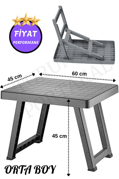 Turuncu Portakal Katlanabilir Kamp Piknik Sehpası Orta Boy Portatif Sehpa Pik...
