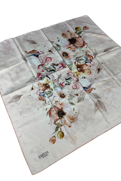 mim eşarp Eșarfă Emilya Rayon cu Motiv Floral 90x90 Cm