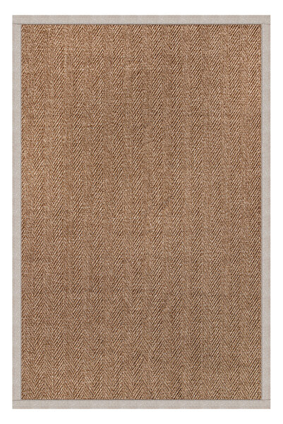 MACRO HOME 0503-Bej Kumaş Bordür Sisal Halı Kilim Hav Toz Vermez Kolay Temizl...