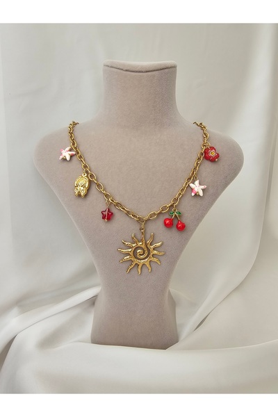 Zivazer Store Women's Steel Chain Charm Figured Necklace