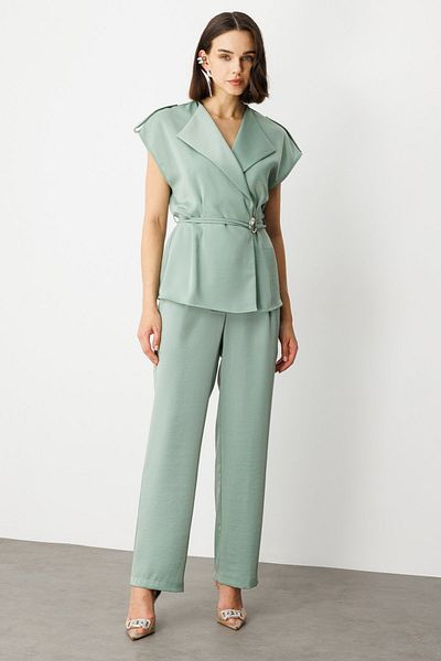 Ekol Single Pleat Wide Leg Trousers