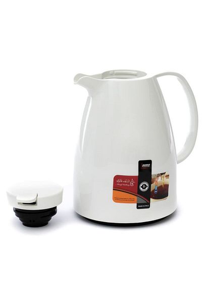 Alsaif Gallery Thermos Lima Alsaif Gallery, 0.65 Liters, Press Cap, Glass Inner Insulation, Plastic Outer Body - Wh