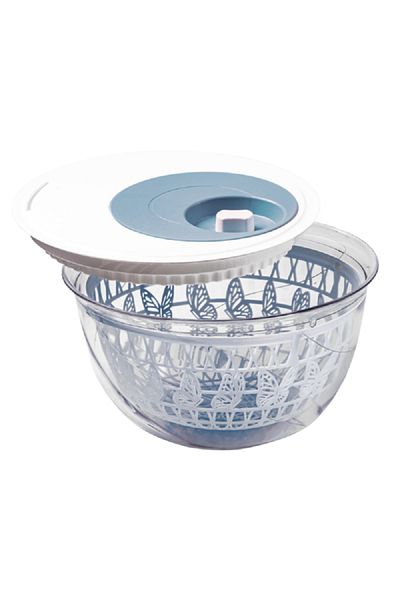 Snips Phthalate Free Plastic Butterfly Salad Spinner Bowl with Lid Multicolor 4 Liter