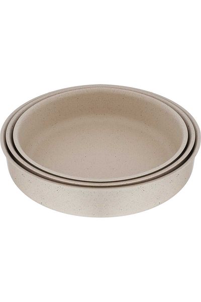 Alsaif Gallery Granite Tray Set Alsaif Gallery, 3 Pieces, Round - Beige
