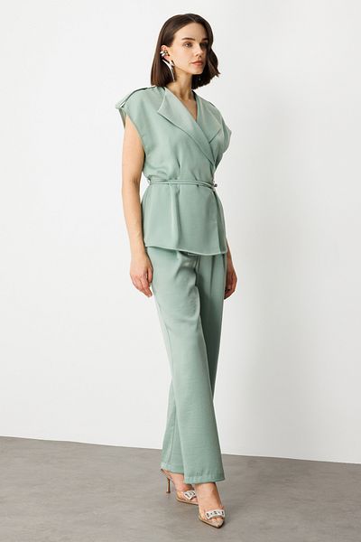 Ekol Single Pleat Wide Leg Trousers