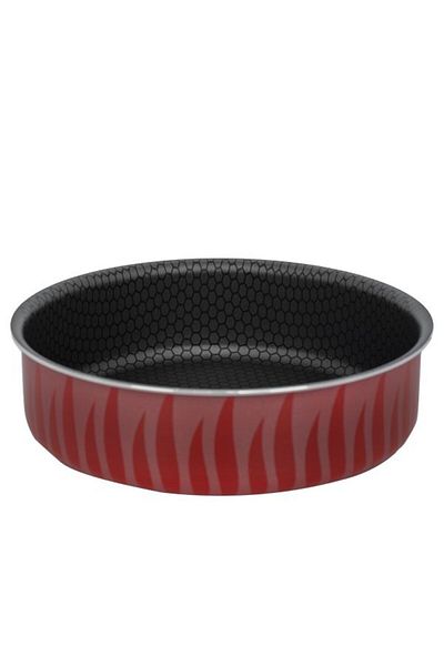 Alsaif Gallery Steel Oven Tray, Round, 24 cm - Red