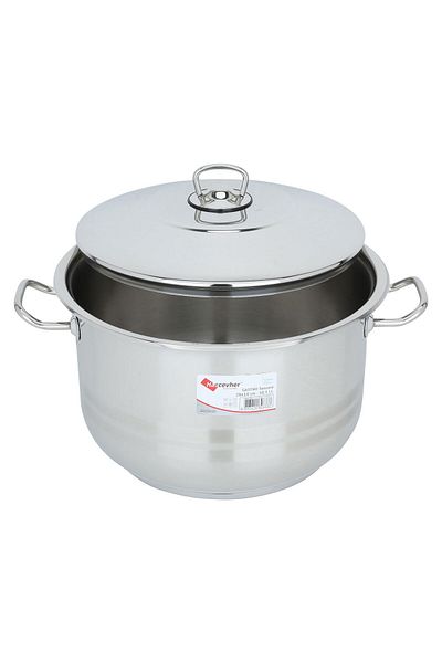 Alsaif Gallery Al Saif Gallery Steel Pot, 28×18cm, Turkish - Silver