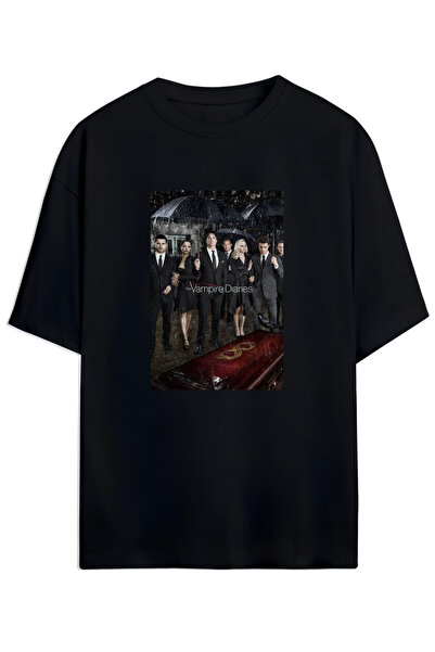 MAGORS THE VAMPIRE DIARIES (VAMPIR DIARIES) DESIGN TRIOU DE BUMBAC OVERSIZE U...