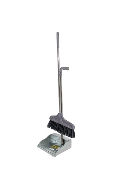 rexa Broom and Dustpan Set – Self-Standing with Clip-On Design