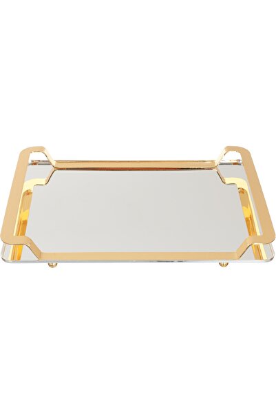 Alsaif Gallery Stainless Steel Serving Tray, 33.5x23.5x3.3 cm, Medium, Rectan...