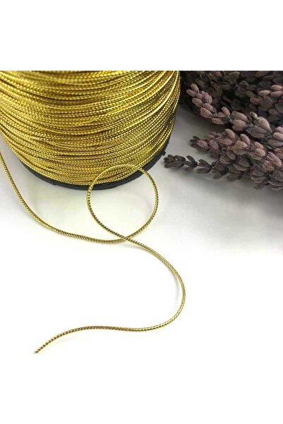 DUCK HOBY 20 Metre (Altın - Gümüş) Rengi Dekoratif Simli Monofil İplik, Bileklik İpi, Takı İpi, Paket İpi