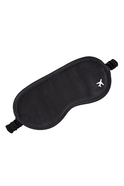 BREZIUM Sleeping mask with airplane design, 20x9cm, Black, BREZIUM