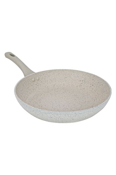 Alsaif Gallery Rocky Granite Frying Pan, 30 cm - Cream