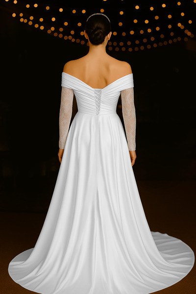 ASL Drapeli Straplez Gelinlik