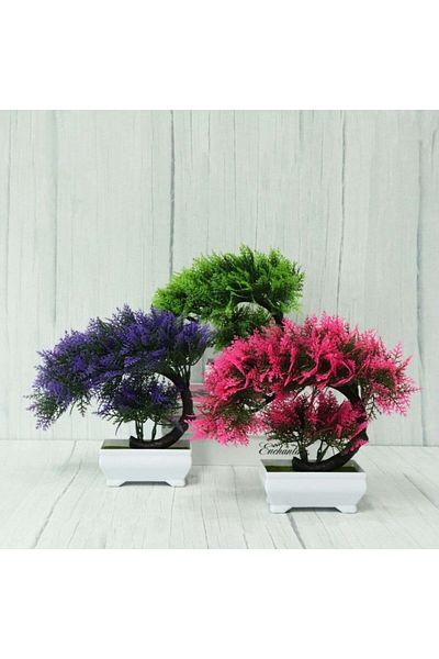 OEM Bonsai decorativ artificial in ghiveci, Roz, 28 cm, MCT-18K99R