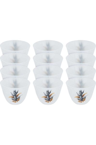 Alsaif Gallery Porcelain Coffee Cup Set Alsaif Gallery, 12 Pieces - White