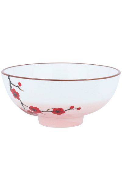 Alsaif Gallery Al-Saif Gallery Porcelain Bowl, 4.25 Inch, Plum Flower Pattern - White